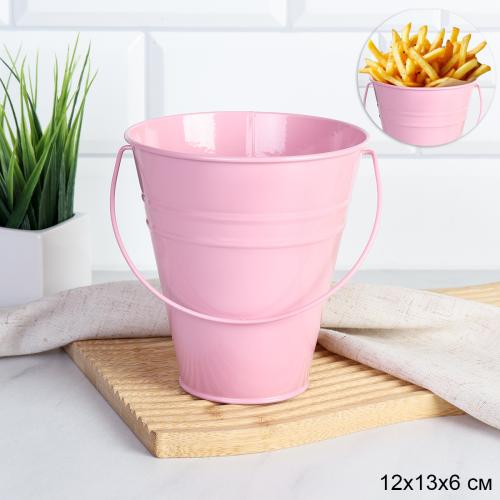 Ведерко для сервировки 12х13х6,5см / R-YW29841 /уп 144/ Розовое