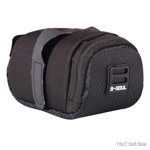 Сумка велосипедная подседельная BICYCLE SOUL, отделение на молнии, крепление velcro, чёрная, 0.6 лт.,15х7х7см. /уп 100