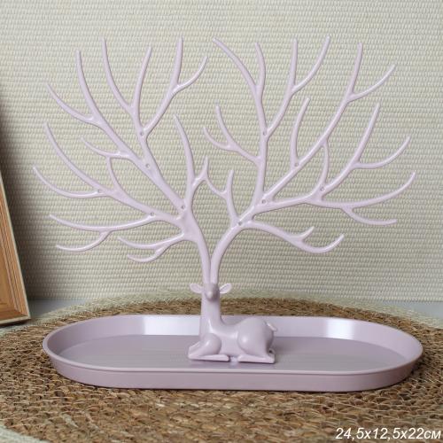 Подставка для украшений c бортиком розовая / GL-10 /уп 50/без коробки