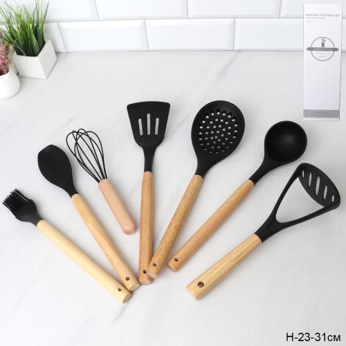 Кухонный набор силиконовый 7 предметов / BL-302 /уп 16/ Черный