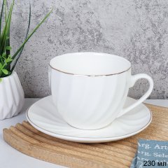 Чайная пара 230 мл MS / GC55-12M 230 /уп 8/ костяной фарфор 