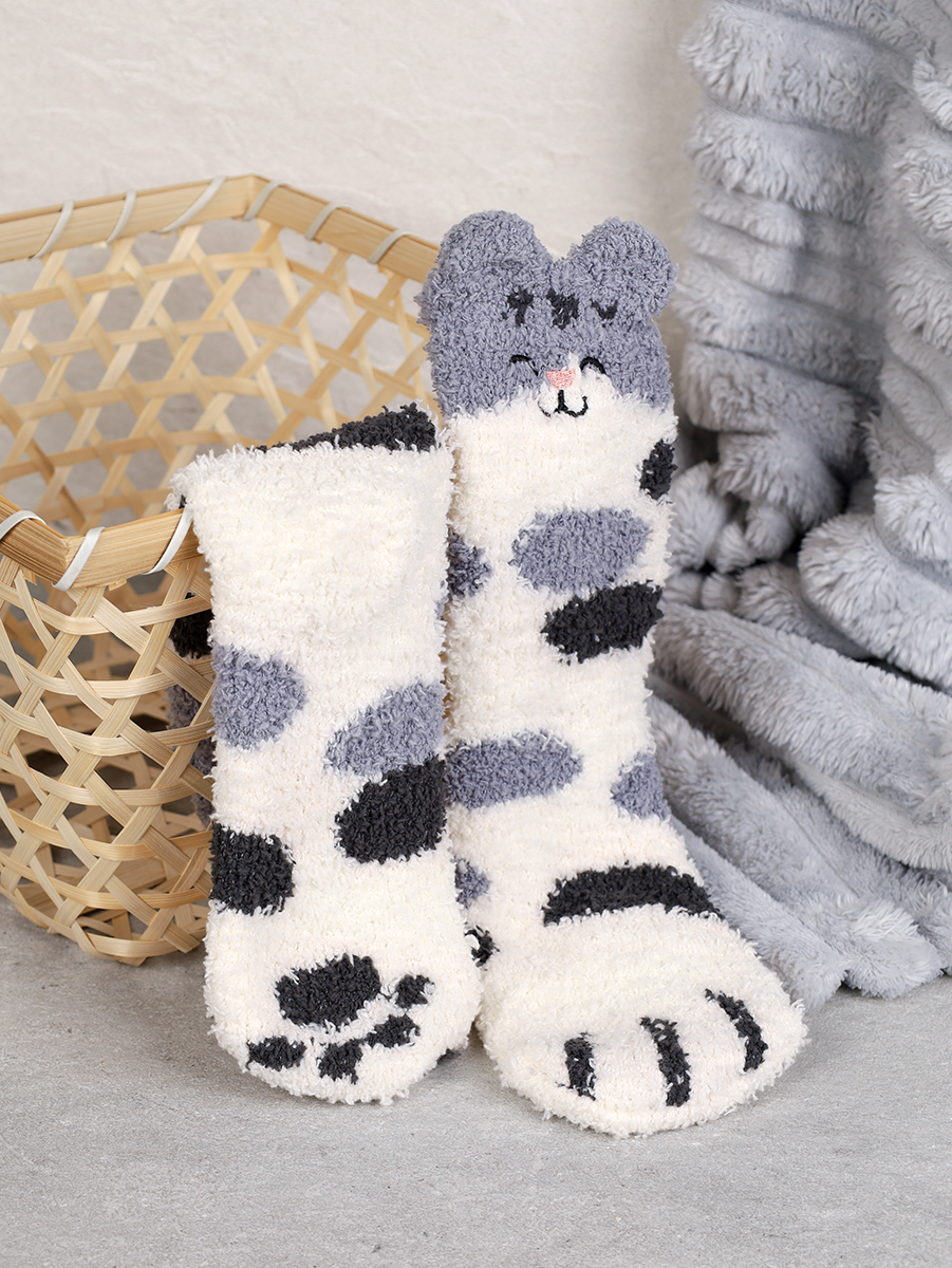 Носки женские флисовые р. 35-40 Лапки новогодний № 4 / MNZ-19/4 /721638