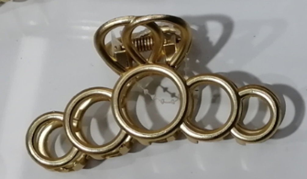 Краб для волос 7,7 см / GTK-14 /уп 12/металл/золото