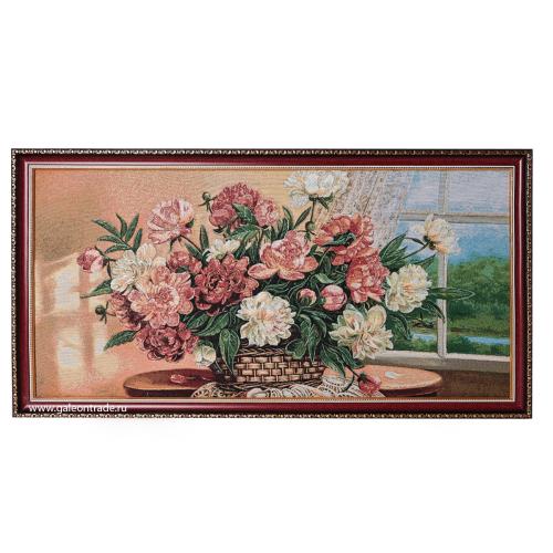 Картина гобелен 40х80 Пионы M064 /10036-10 /,золотая нить