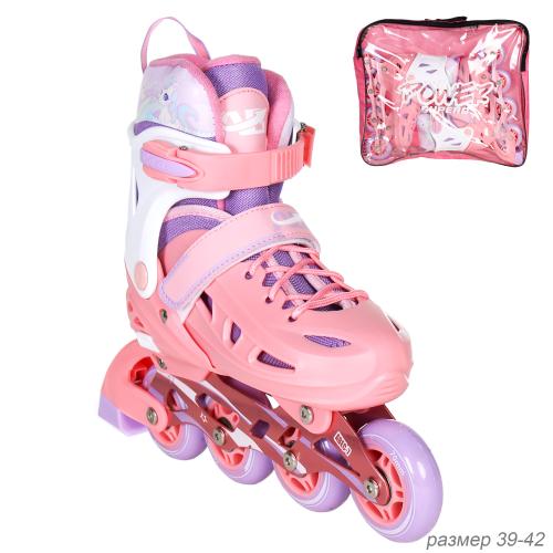 Роликовые коньки COMIRON / 199 L /уп 6/ (39-42) розовые