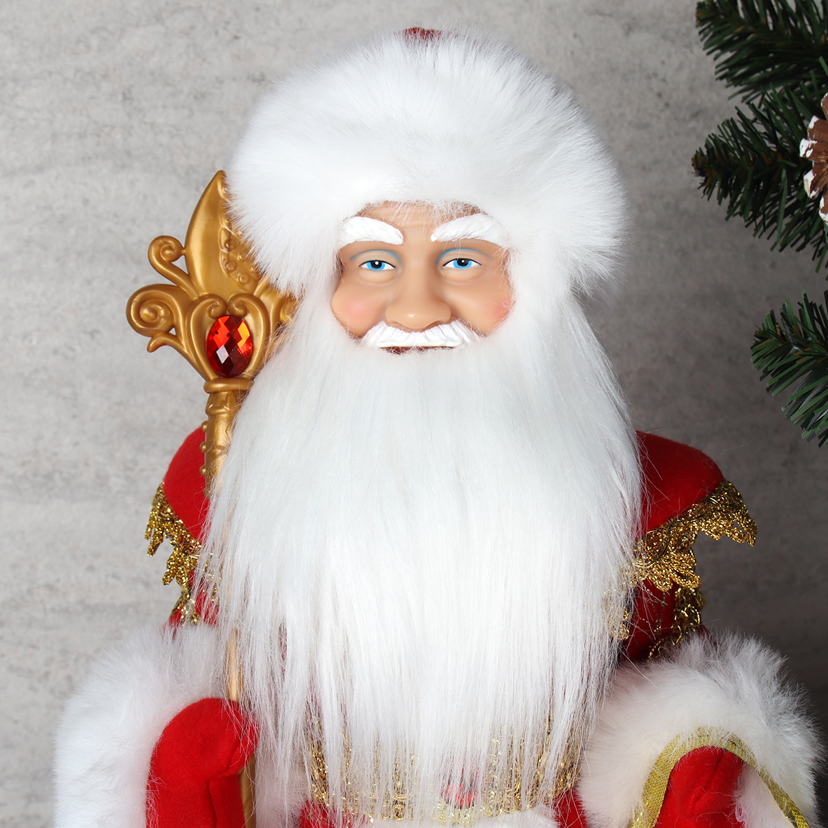 Фигурка Дед Мороз 40 см красный кафтан / 1315-16 /уп 18/ музыкальный