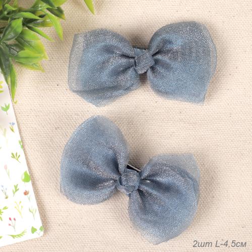 Бант-зажим для волос набор 2 штуки / YIW-18 /уп 1/темно-серый