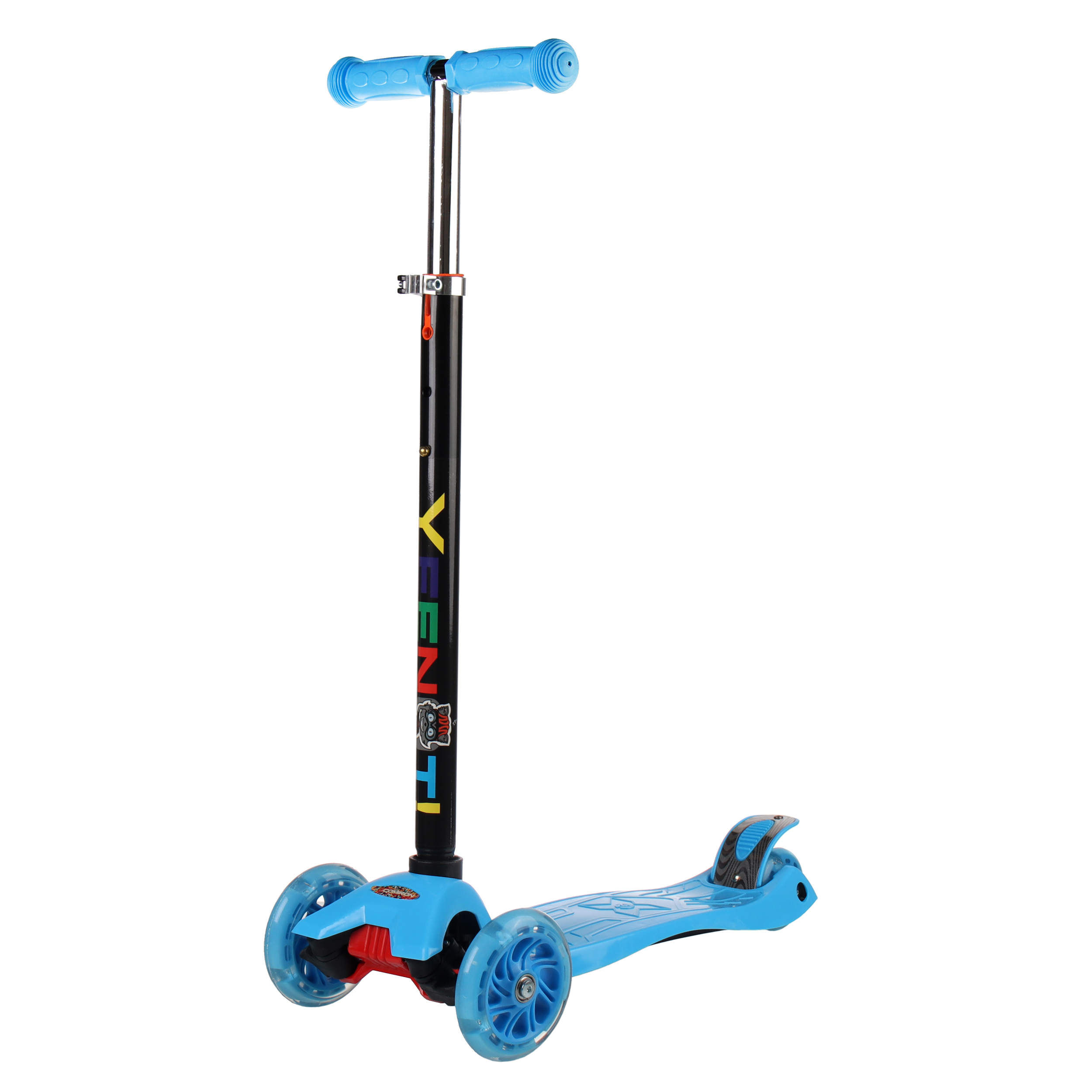 Самокат трехколесный от 3-х лет Yeenot Kids GT4108, до 50кг, вес 2.3кг, свет. колёса PU 116мм ABEC7, ярко-голубой, БК/уп10/ АКЦИЯ!