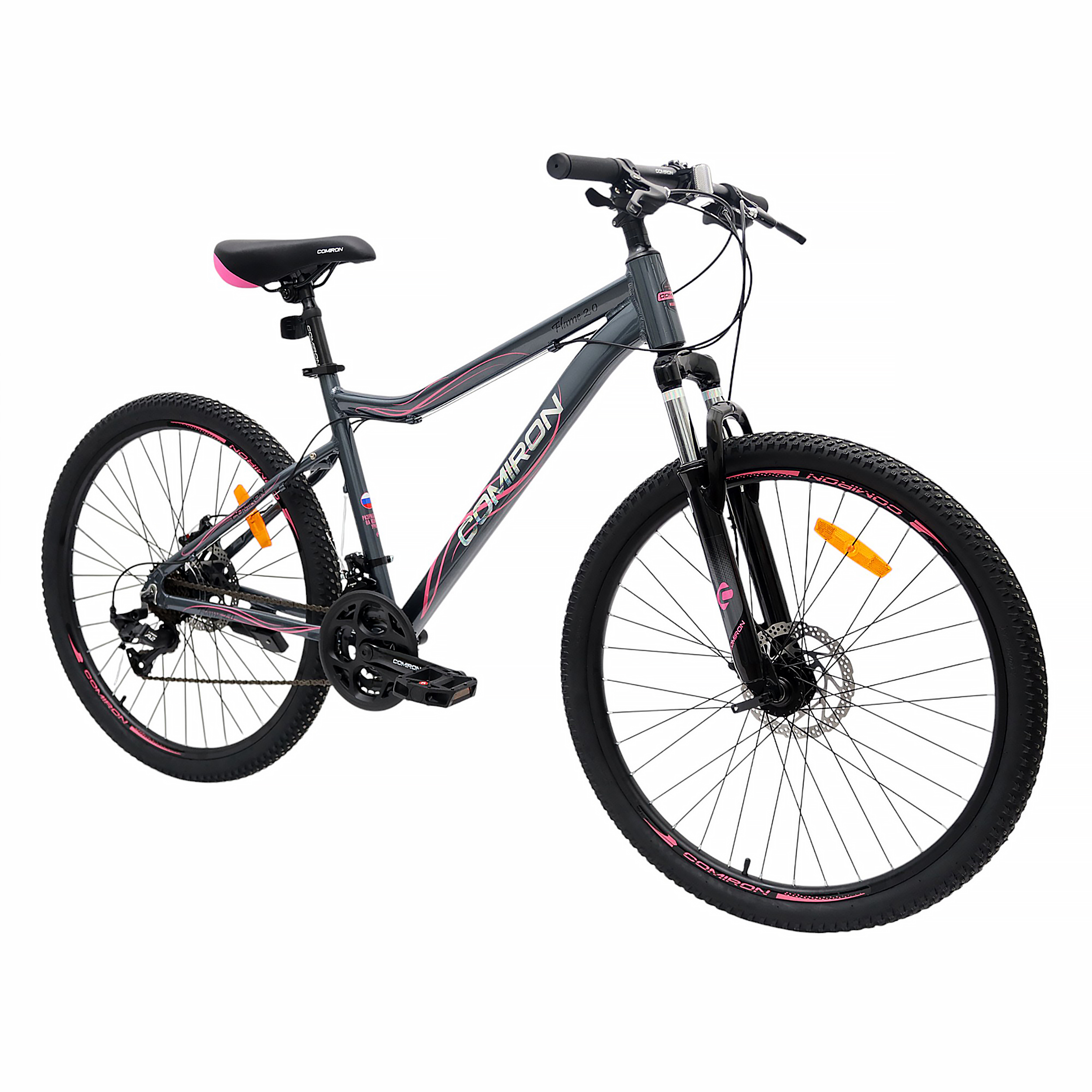 Велосипед 26" рама 17" 21sp COMIRON FLAME розовый дымный