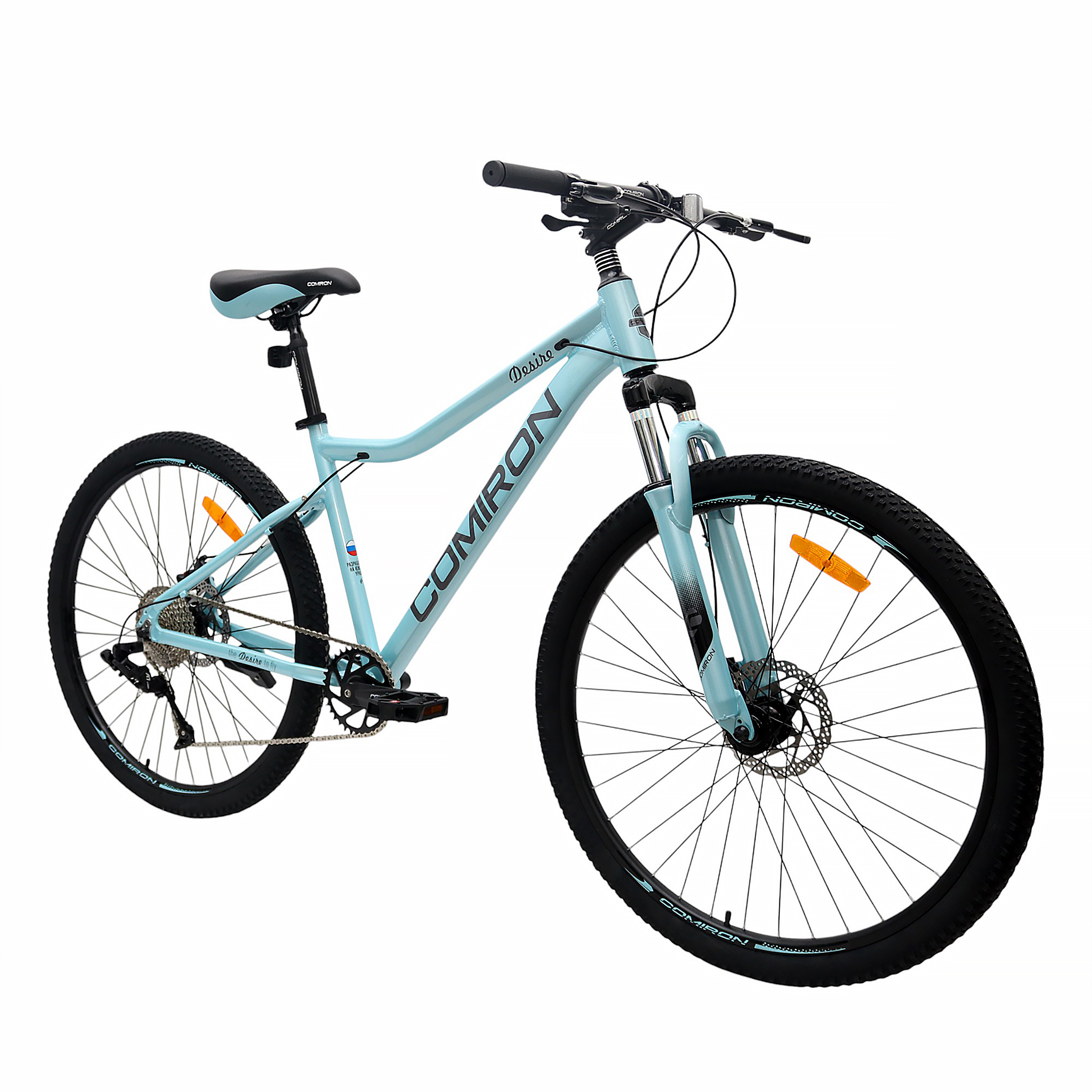 Велосипед 27,5" рама 17" 1x10sp COMIRON DESIRE голубой дымный