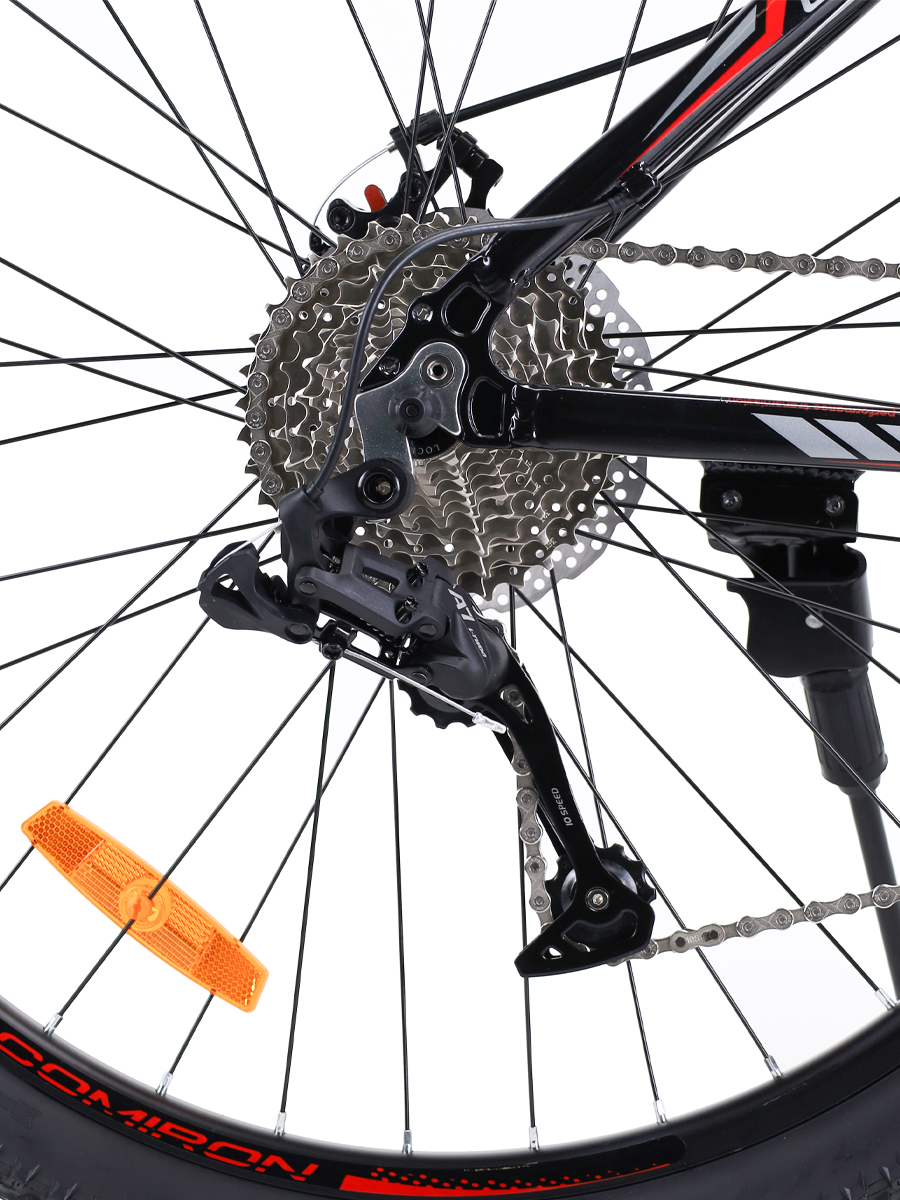 Велосипед 27,5" рама 19" 1x10sp COMIRON SYSTEM чёрный красный