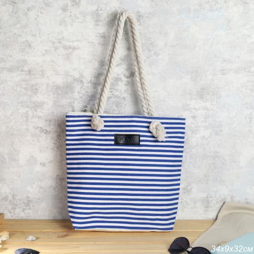 Сумка пляжная на молнии 34x32x9 см / JN002/2 /уп 1/60/синяя