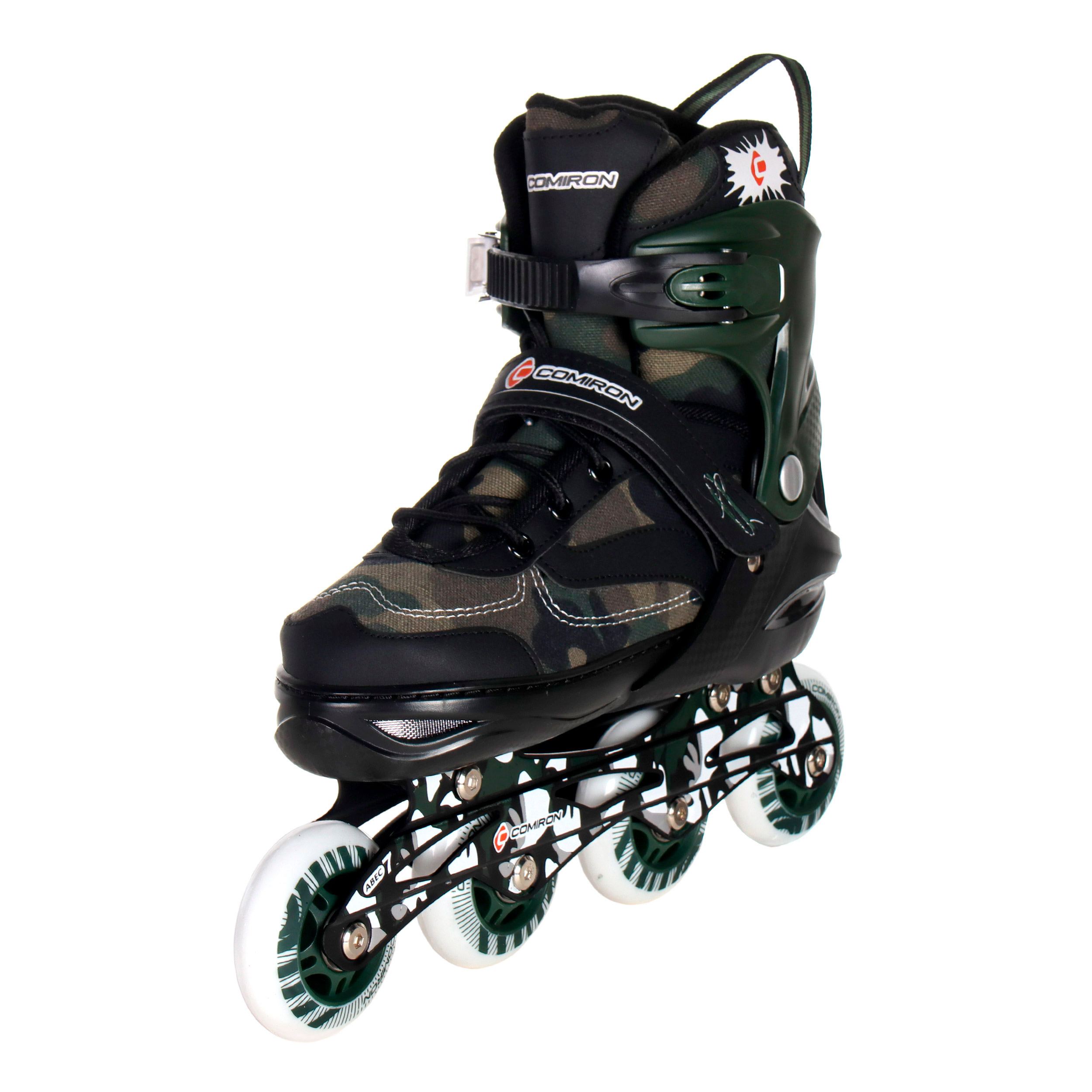 Роликовые коньки раздвижные COMIRON / L / PU колеса /уп 6/ (39-42) хакки