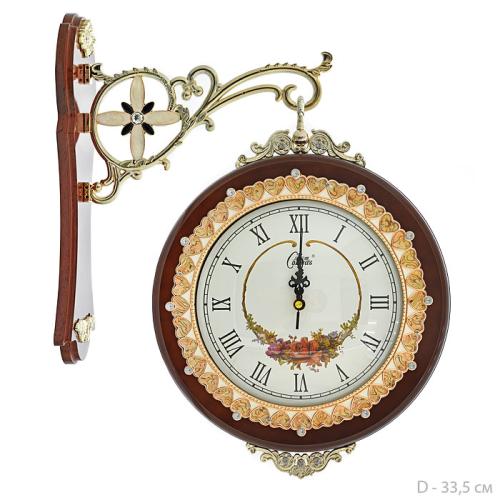 Часы настенные двухсторонние Вокзальные 33,5 см / 8001-1 /уп 8/ коричневые