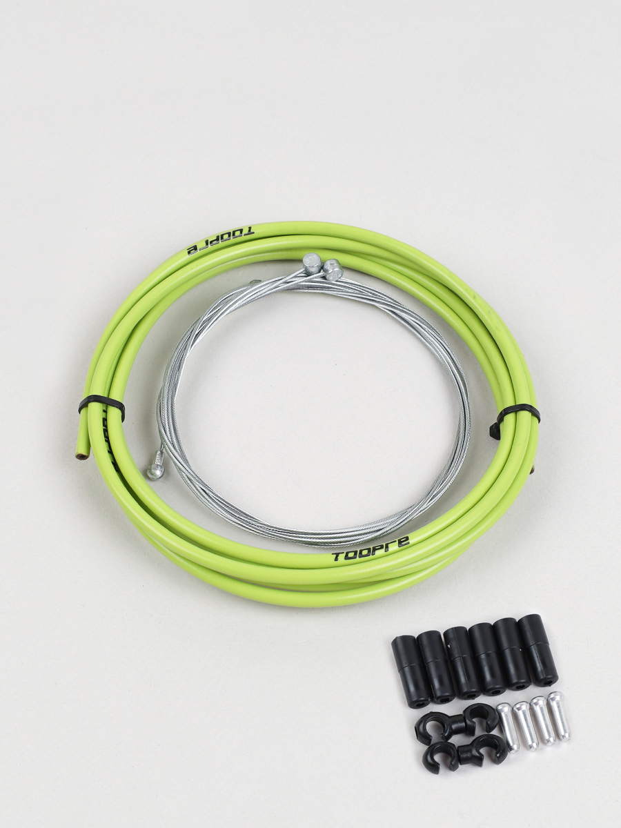 Комплект оплетки и тросов велосипеда на тормоза. 1 Оплетка/2 троса/наконечники/зажимы. TOOPRE SCS-002. желтый  /уп 100/