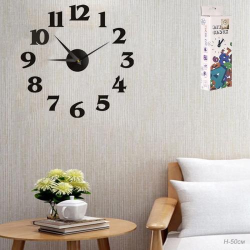 Часы аппликация 50 см / DZH2999/1 /уп 230/ черные