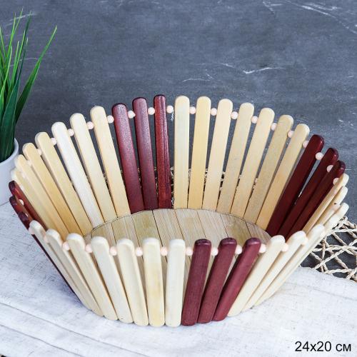 Корзина овальная 24х20 см / B642 /уп 120/ Бамбук