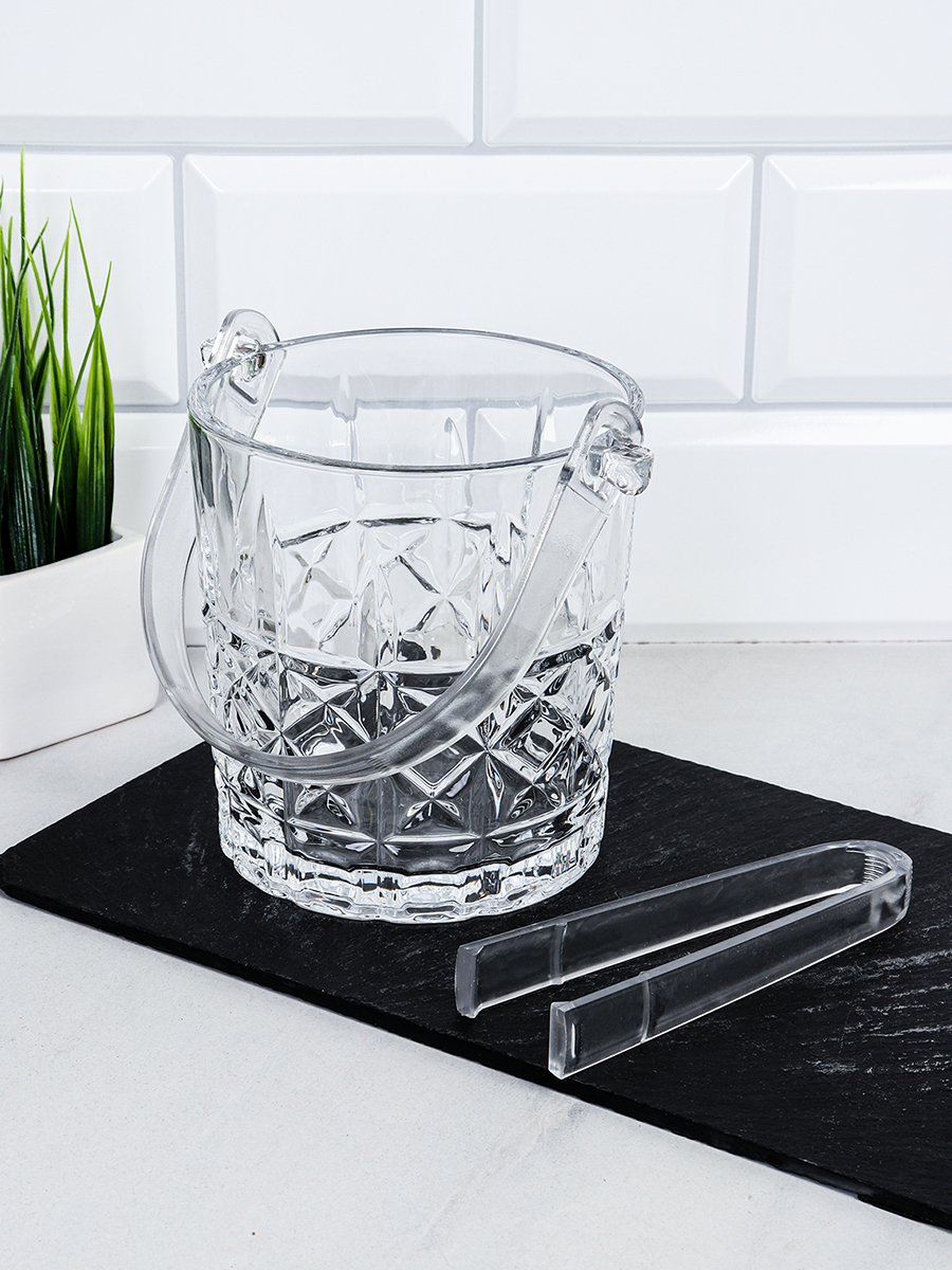 Ведерко для льда 12х12,5 см с щипцами / CTY-17 /уп 24/