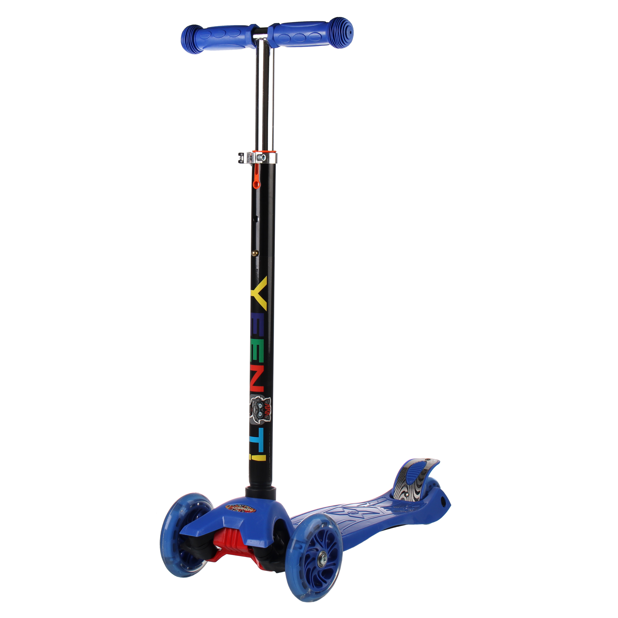 Самокат трехколесный от 3-х лет Yeenot Kids GT4108, до 50кг, вес 2.3кг, свет. колёса PU 116мм ABEC7, синий, БК/уп10/ АКЦИЯ!