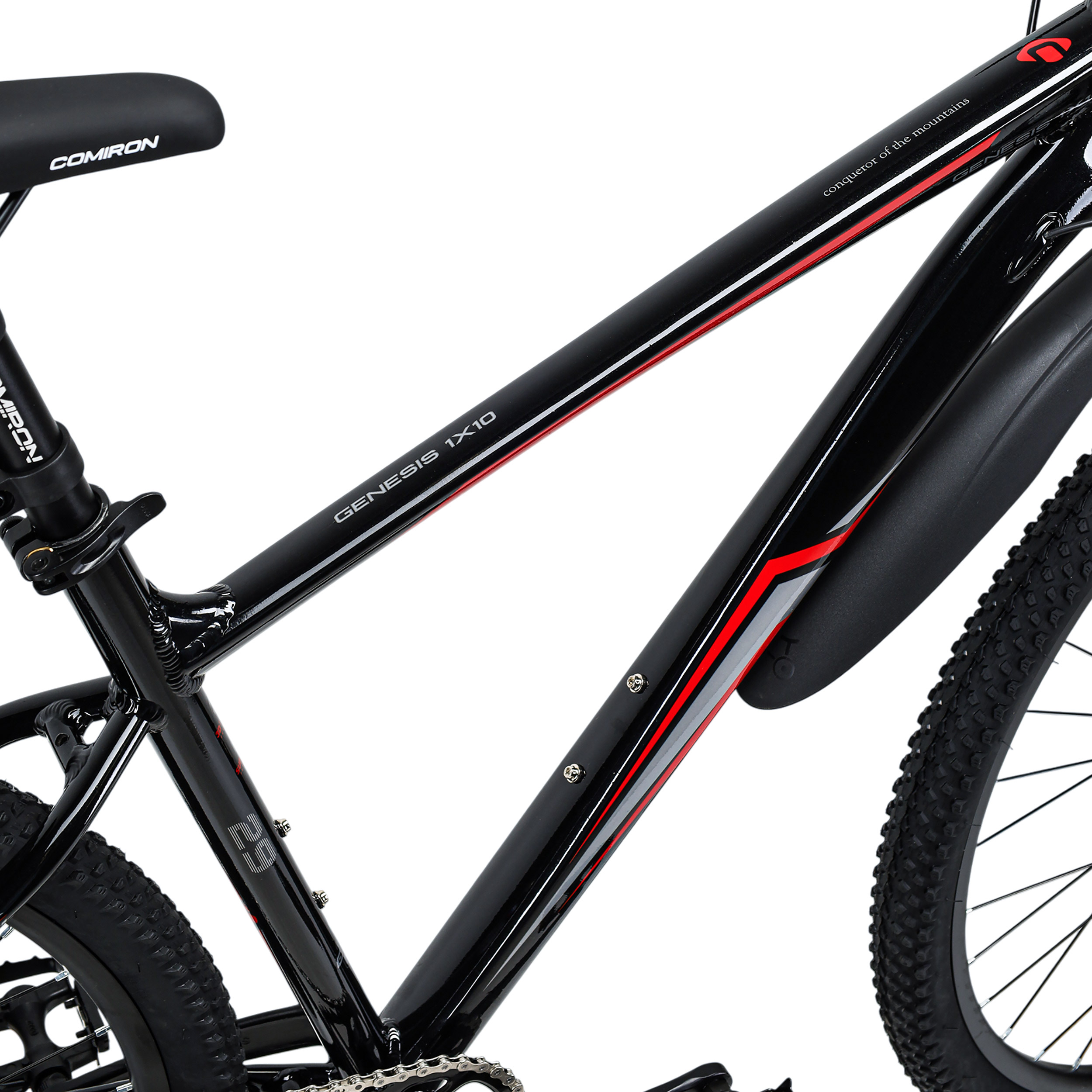 Велосипед 29" рама 19" 1x10sp 11-42T COMIRON GENESIS чёрный красный