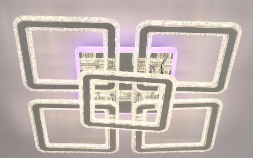 Стационарный светильник / LED-люстра потолочная. Цвет: хром (336W / 595*595*120)" / LED white + yellow3000K~6500K / K26025Cr/4+1 / уп 1