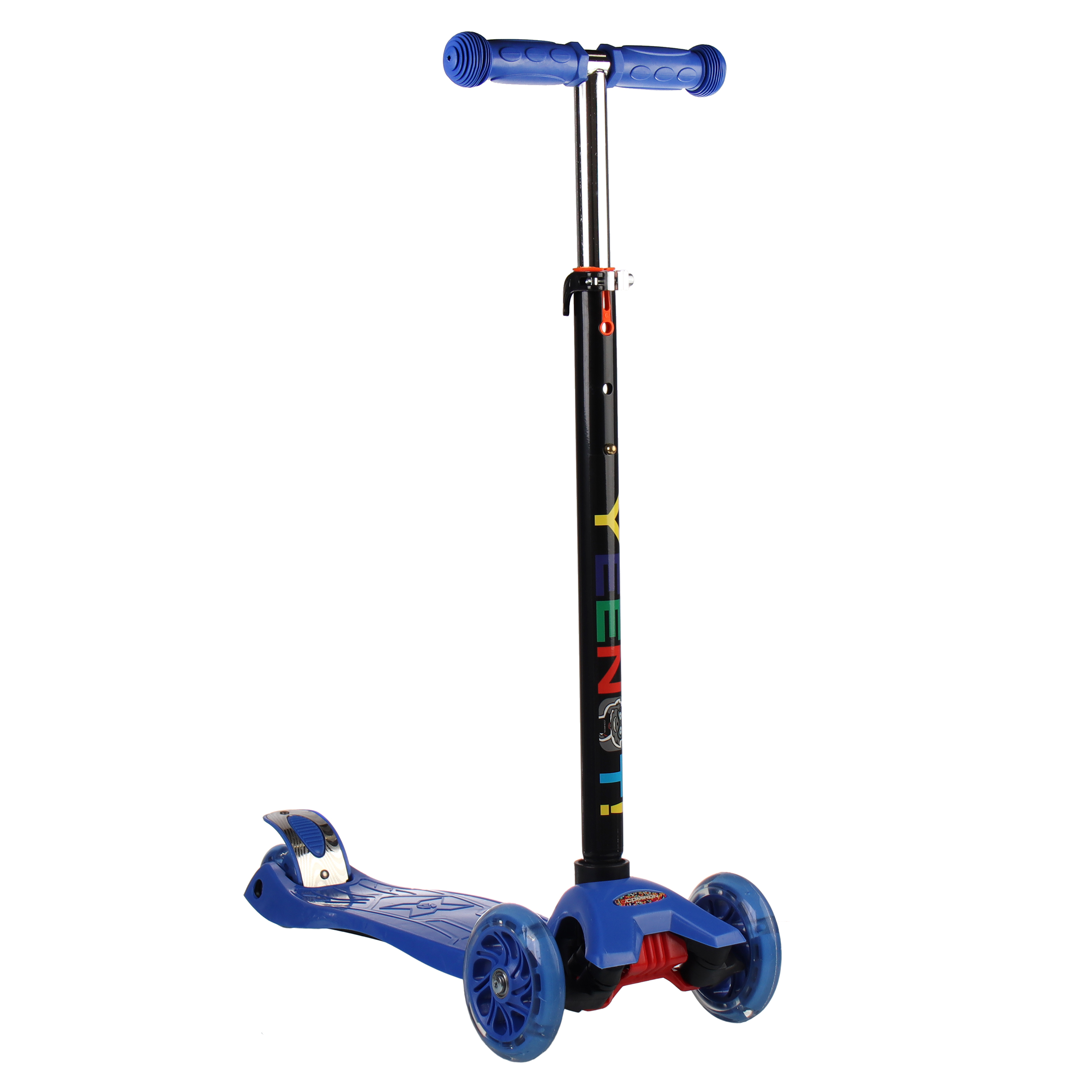 Самокат трехколесный от 3-х лет Yeenot Kids GT4108, до 50кг, вес 2.3кг, свет. колёса PU 116мм ABEC7, синий, БК/уп10/ АКЦИЯ!