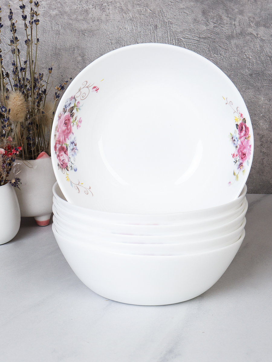 Набор суповых тарелок 6 штук 630 мл 155 мм Дэй / FLMLTW60 (19010-1) /уп 8/ Розовая композиция