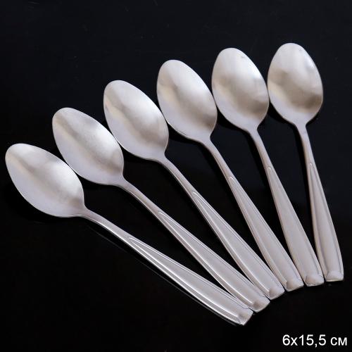 Ложка чайная 6 штук Серебро Орион Глянец / G-852 /уп 100 /0.18/