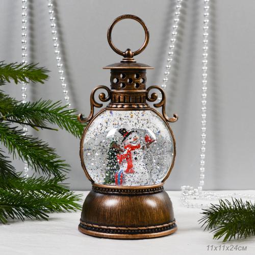 Светильник настольный новогодний 11х11х24 см / NG206-57 /уп 12/ музыкальный