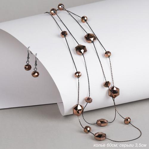 Колье многослойное и серьги / AILI-4-1 /уп 72/