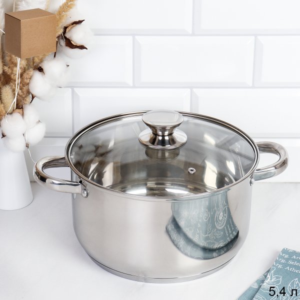 Кастрюля 5,4 л, Аванта / LB-1106-8B-5,4 /уп 1/ индукция/ Гофрокороб/ KISIGA