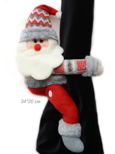 Новогоднее украшение Дед Мороз 34*20 см / Е104 /уп 100/ на липучках
