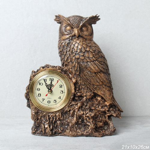 Часы статуэтка Сова 26 см / 3690A /уп 24/