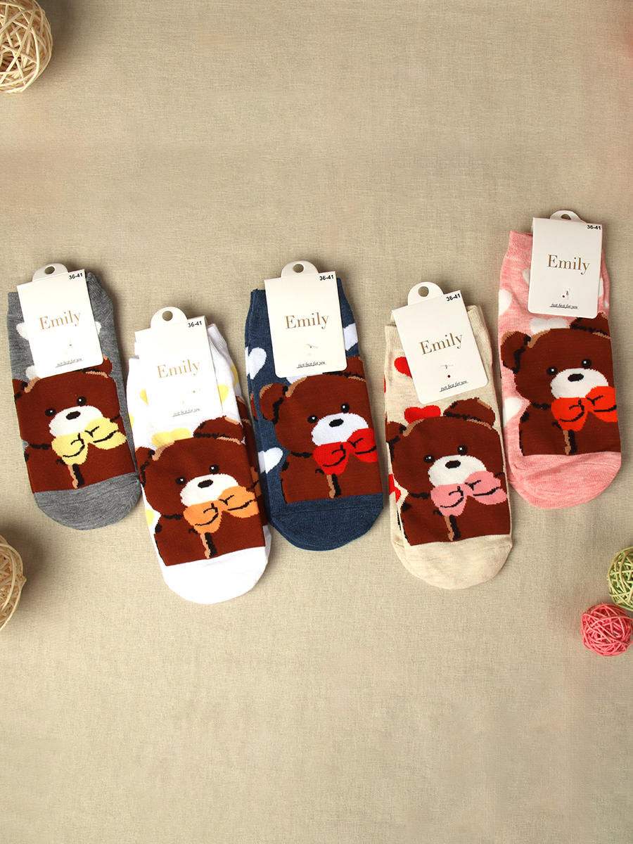 Носки р. 35-40 Медведь короткие / L813 /уп 10/1200/ ОДНА ПАРА/ МАРКА