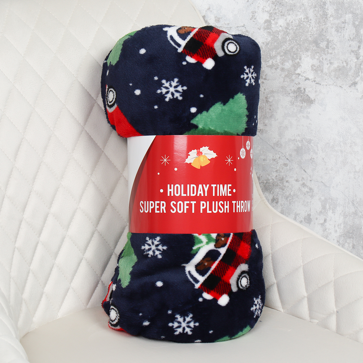 Плед флисовый 150х200 см Новый год к нам мчится / GP611-13 /уп 10/20/100/ 734253     