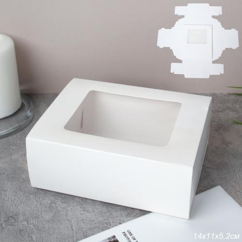 Коробка подарочная складная 14х11х5,2 см / W1411 /уп 12/600/белая