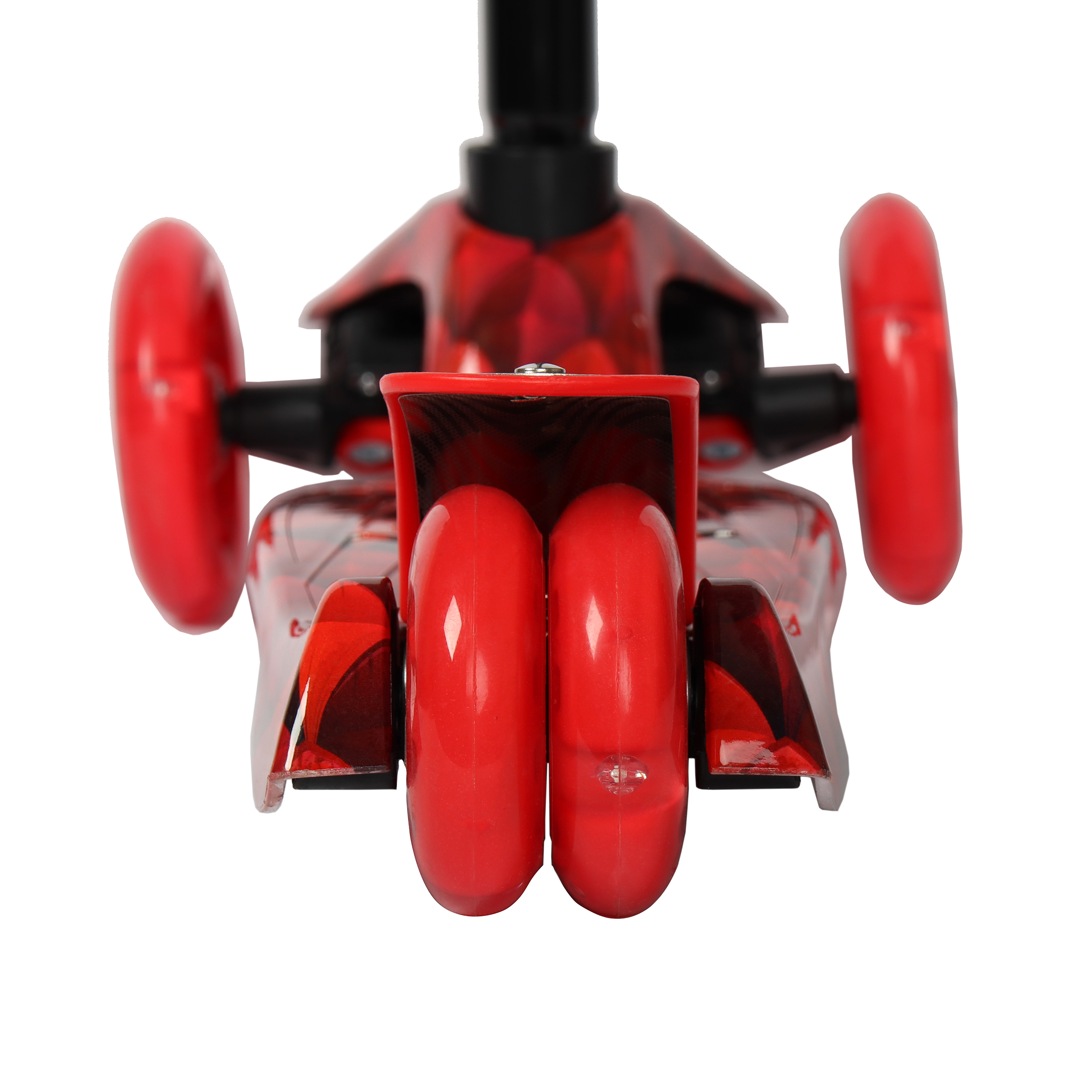 Самокат трехколесный для детей от 3-х лет Yeenot GT4108P54, нагрузка до 50кг, вес 2.3кг, светящиеся колёса PU116мм, цвет красный Дракон БК/уп10