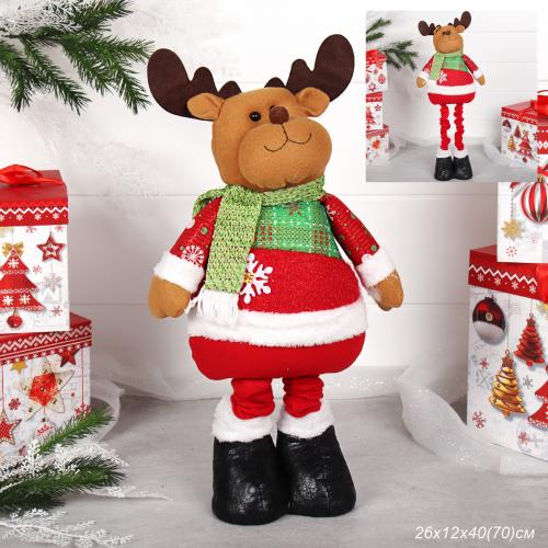 Новогоднее украшение Олень на телескопических ножках 40/70см / HS2022 /уп 36/