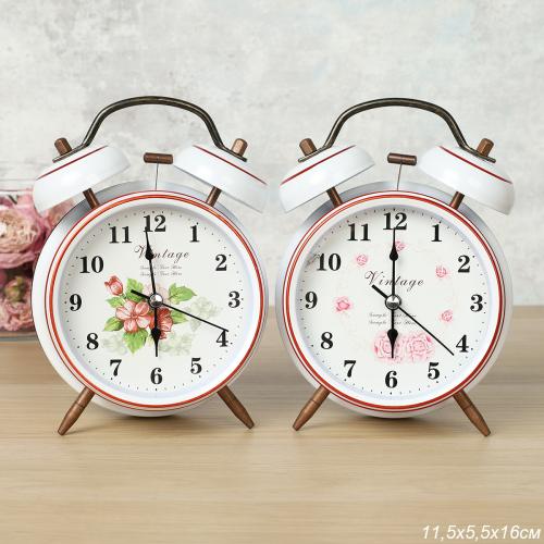 Будильник 10,5 см / 6040 /уп 60/ белый