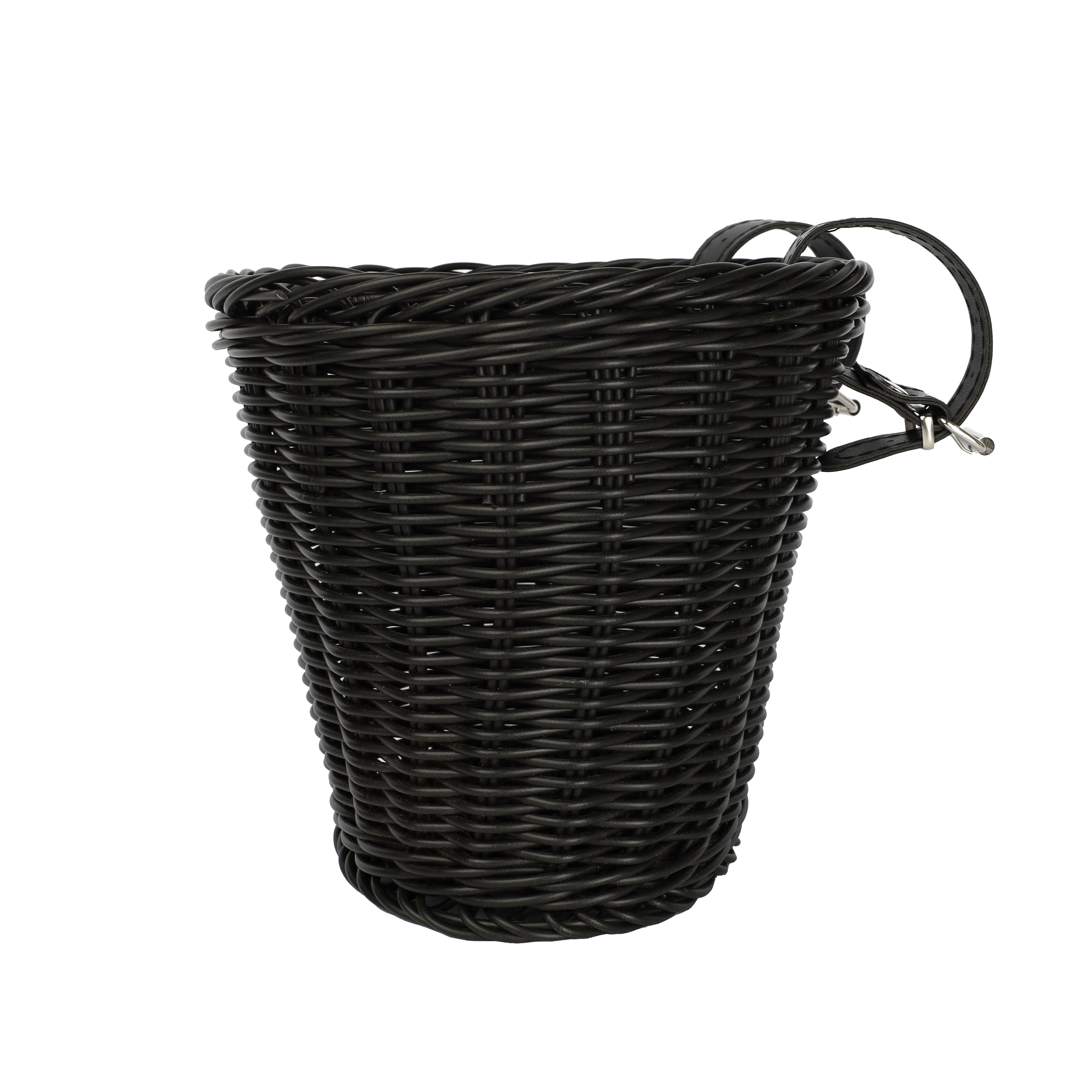 Корзина для велосипеда пластиковая плетеная черная. / QY-CL-046 / уп 50