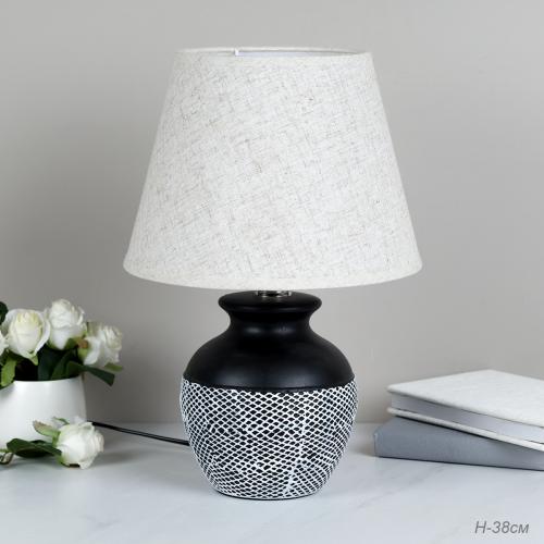 Светильник настольный 38 см / YM220317 черный с белым абажуром 713810