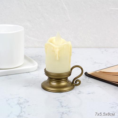 Свеча светодиодная подвижный фитиль 8 см / 227-sv /уп 12/360/бронза