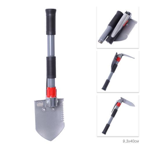 Лопата складная саперная ИРЕМЕЛЬ СПУТНИК-04 тол.1.5мм, дл.40см, лезвие 13x9.3см, термообр. углерод. сталь, 42-46°HRC, алюм. ручка, чехол/736827/уп30