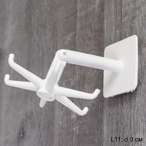 Крючок настенный самоклеющийся / HJ006white /уп 200/ белый