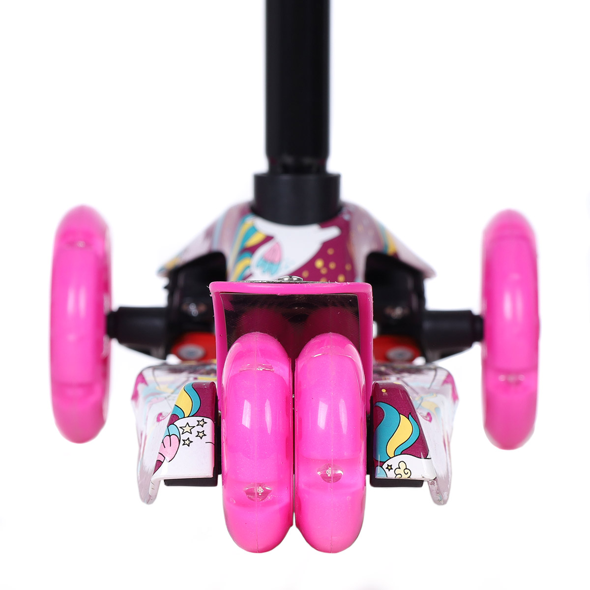 Самокат трехколесный для детей от 3-х лет Yeenot GT4108P55, нагрузка до 50кг, вес 2.3кг, светящиеся колёса PU116мм, цвет малиновый UNICORN БК/уп10