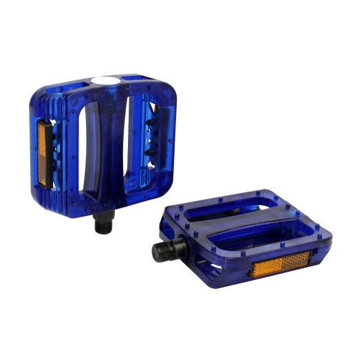 Педаль BMX MIXIEER MX-P641, 9/16 резьба, PP корпус, сталь. подшипник, 112х115мм, с рефлектором, 2S ось, blue, 1 пара /уп50/
