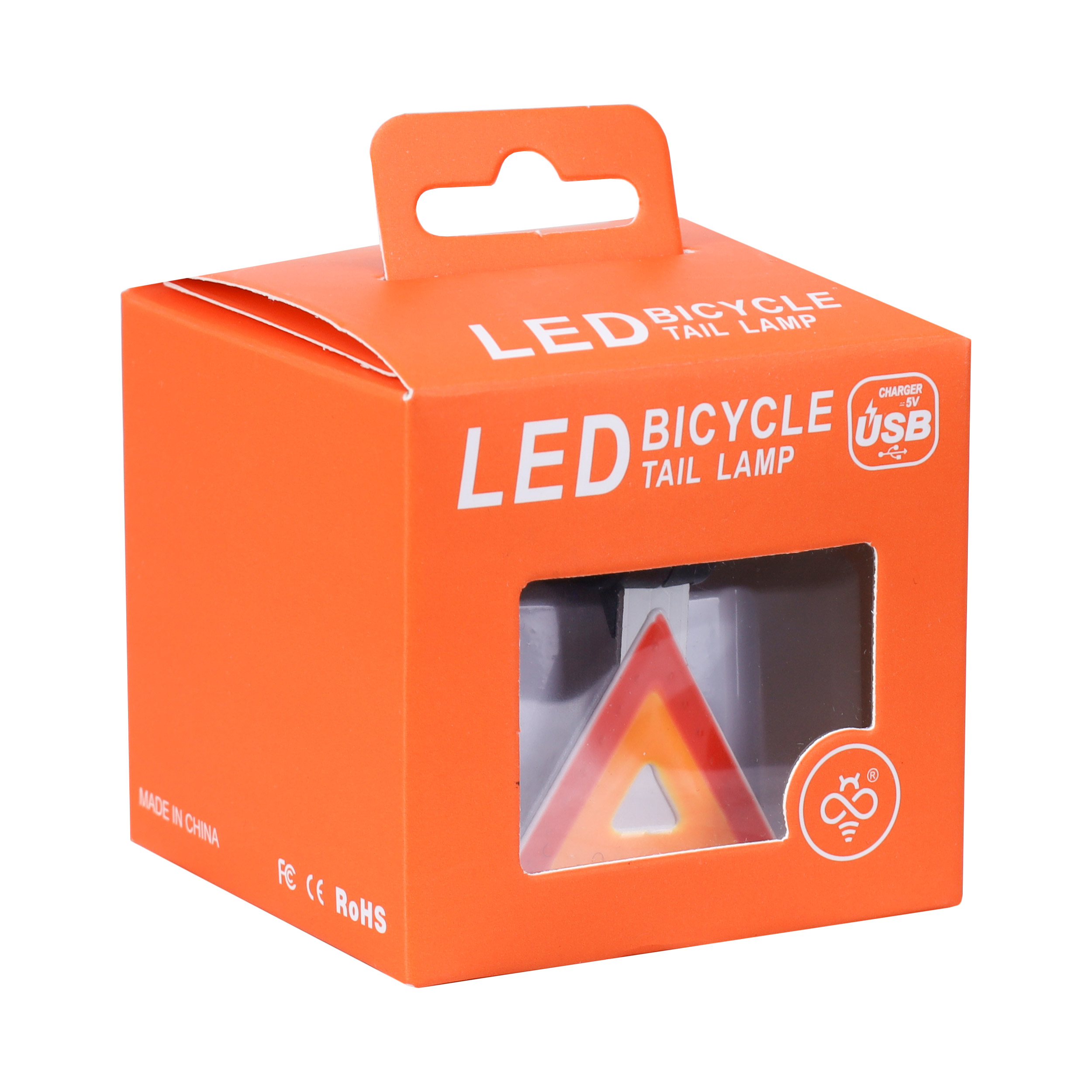 Фонарь задний COMIRON "TRIANGLE" корпус: PC, суперлегкий, свет 18LED, 10lm, 250mAh, USB-micro, влагозащита IP64 /уп 50/