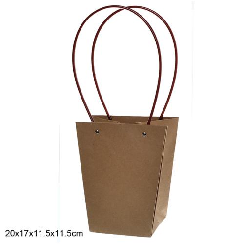 Пакет подарочный для цветов трапеция 20х17х11,5х11,5 / 9090-1 /уп 10/300/крафт