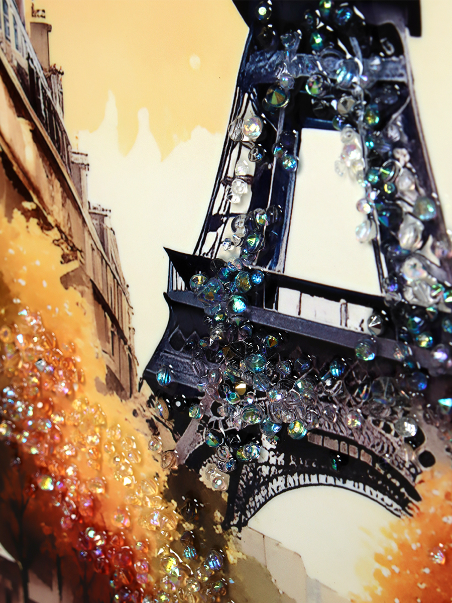 Картина 50х50 Париж / CY1-252 /уп 24/стразы