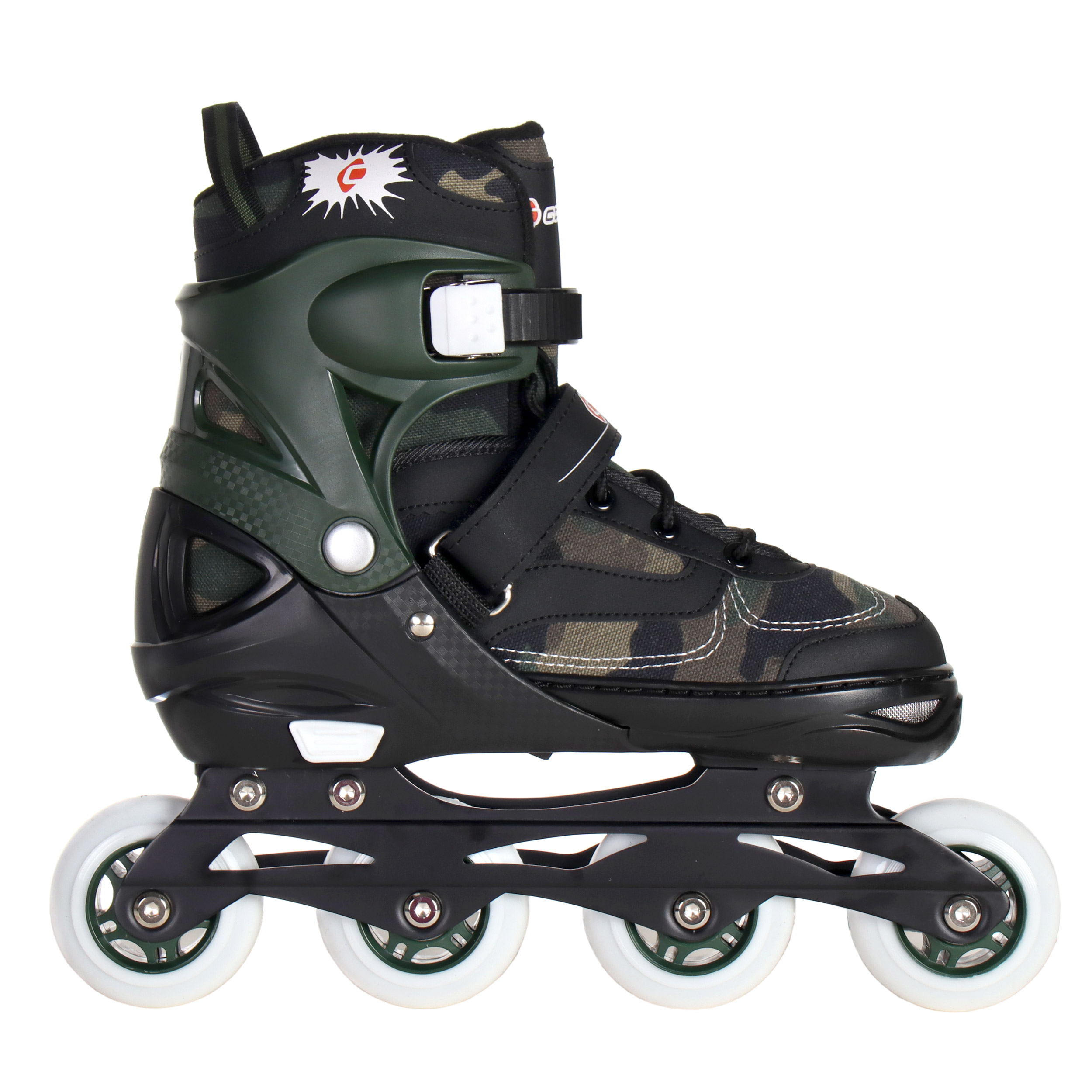 Роликовые коньки раздвижные COMIRON / L / PU колеса /уп 6/ (39-42) хакки